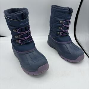 Skechers Boots Big Girls Size 4 Cold Weather Winter Snow Navy Purple 88885L‎